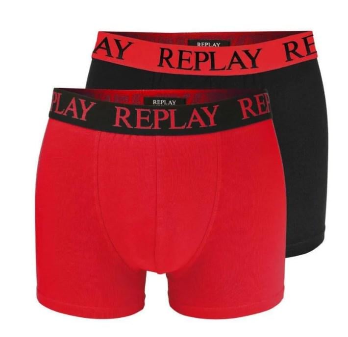 Трусы-боксеры мужские анатомические Replay 2 шт. S Черный/Красный (86575276) Трусы-боксеры мужские анатомические Replay 2 шт. S Черный/Красный (86575276)
