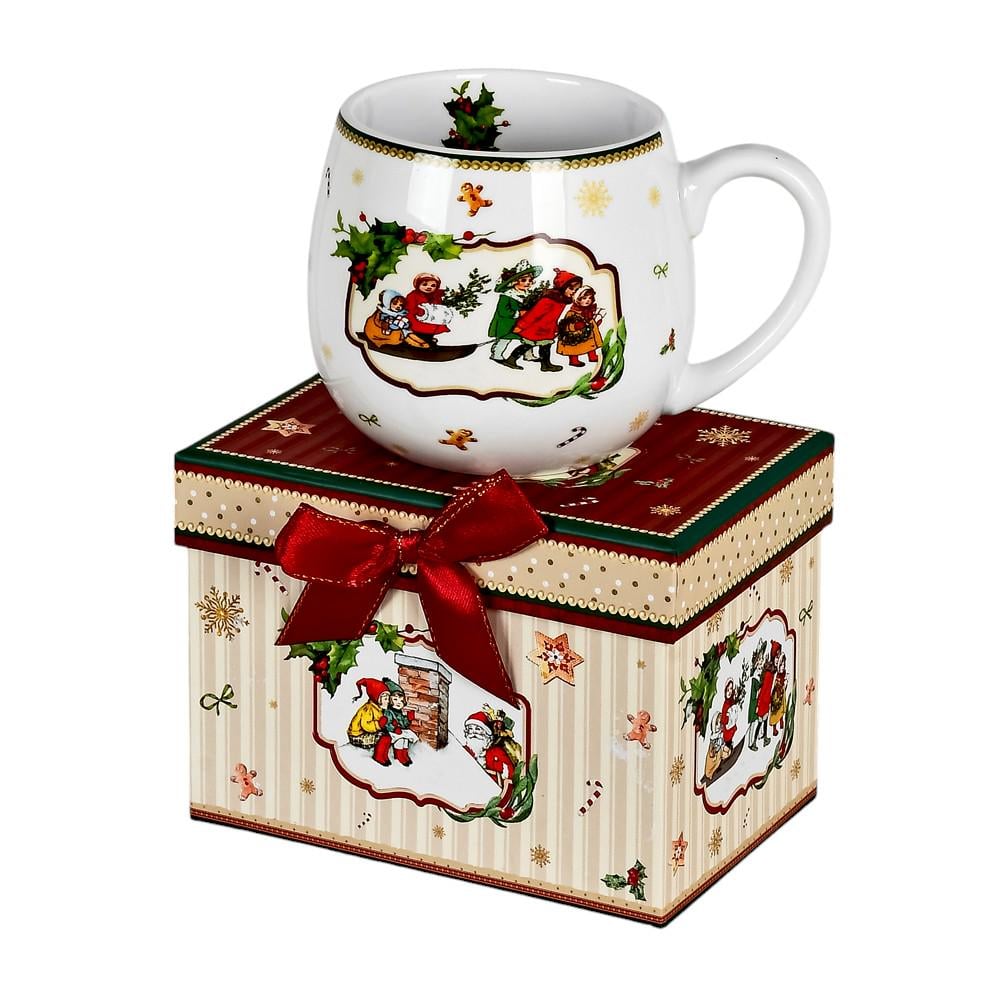 Чашка новогодняя с подарочной коробкой R33349 420 мл Белый (27556527)