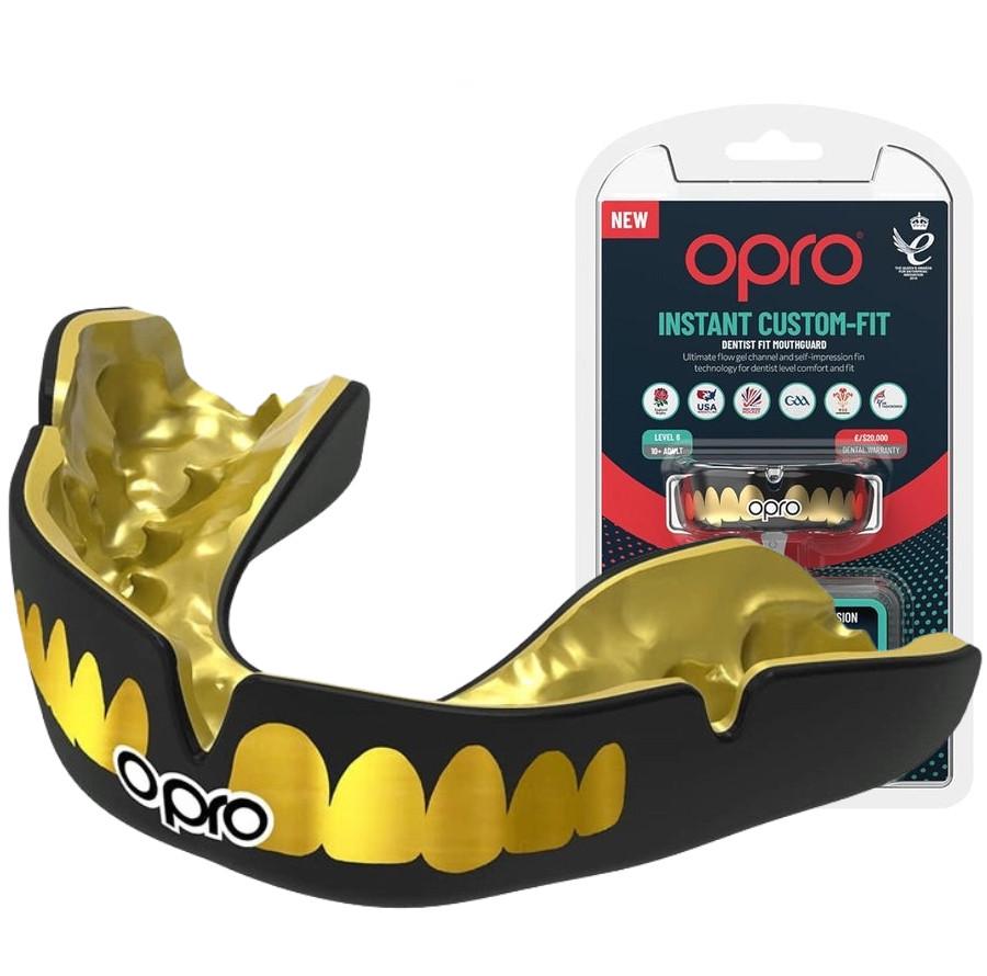 Капа OPRO Instant TEETH доросла вік 11+ Black/Gold (Instant Teeth Gold)