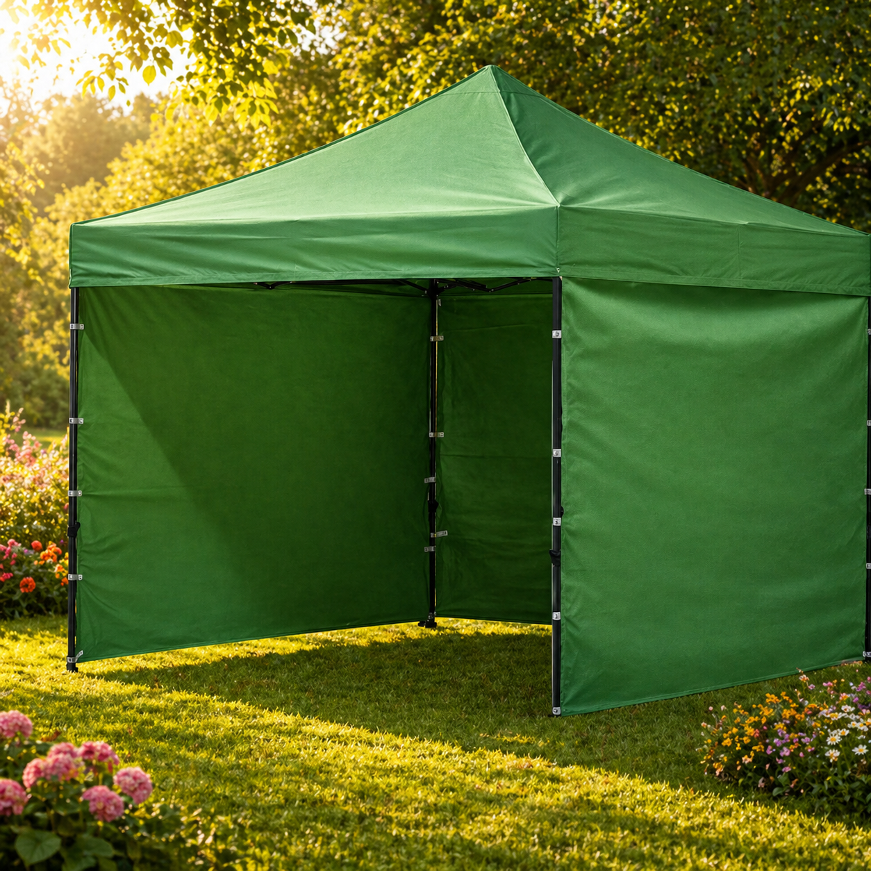 Палатка садовая GardenLine NAM7472 раскладная водонепроницаемая со шторками 3x3х3.1 м 9 м2 Зеленый