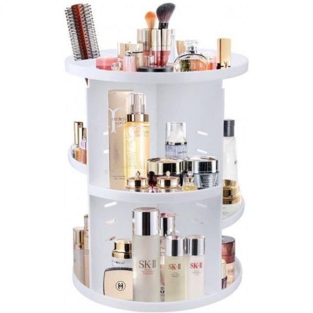 Органайзер поворотний для косметики Rotation Cosmetic Organizer 360 °С White (9201538) - фото 3