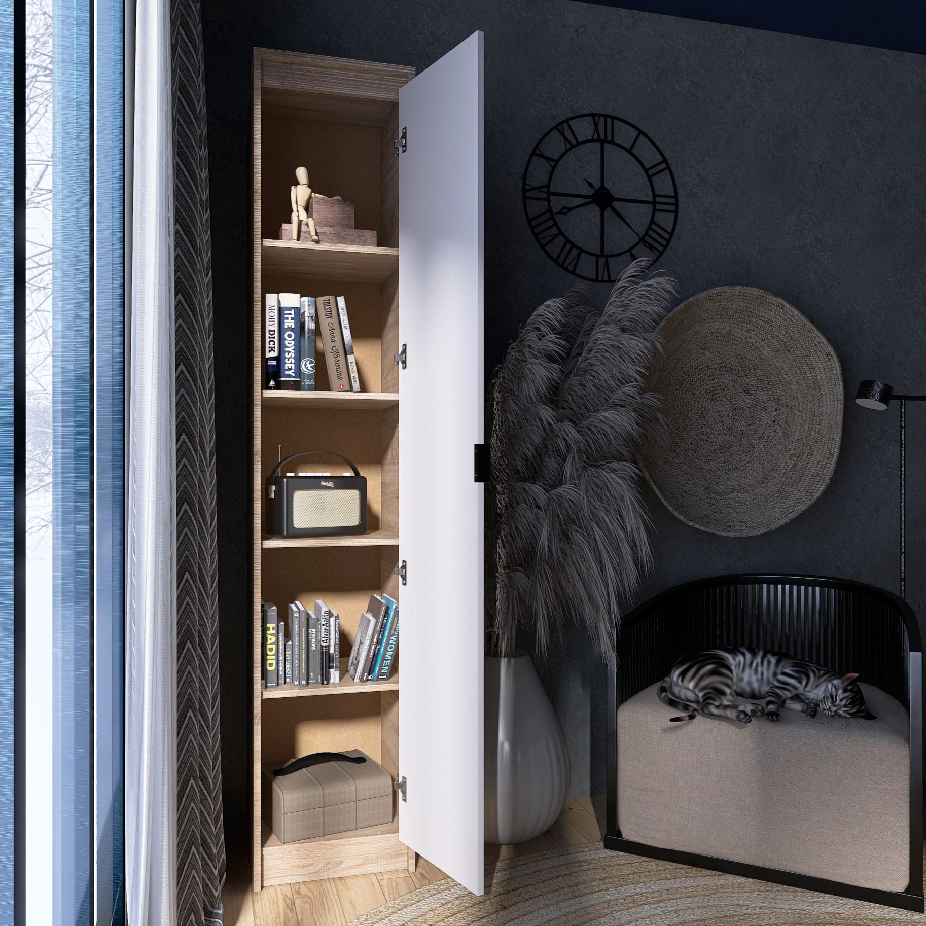 Пенал Everest Сіті 400 закритий 402х380х2046 мм Сонома/Білий (11423) - фото 2