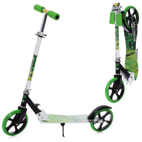 Самокат двухколесный детский iTrike SR 2-050-1-WGR Зеленый - фото 2