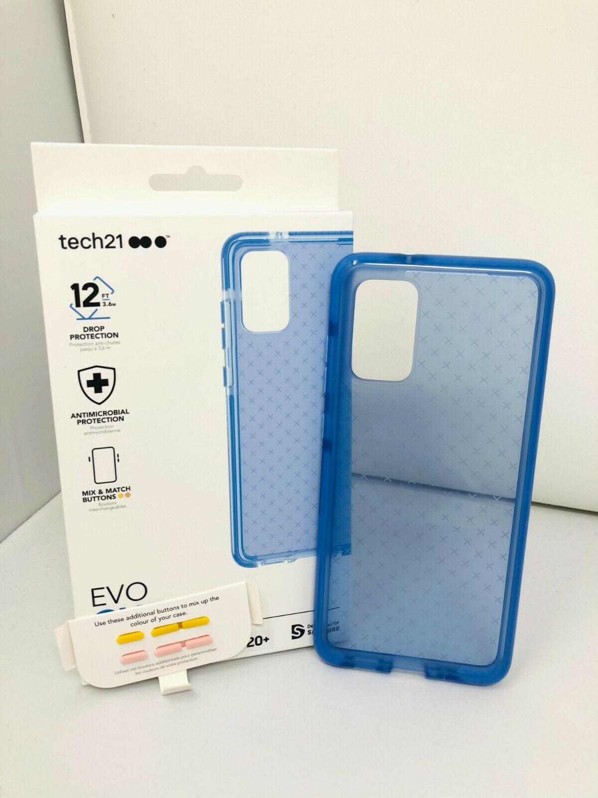 Противоударный чехол с антимикробным покрытием Tech21 Evo Check для Samsung Galaxy S20 Plus (6,7") Blue (6221573) - фото 5