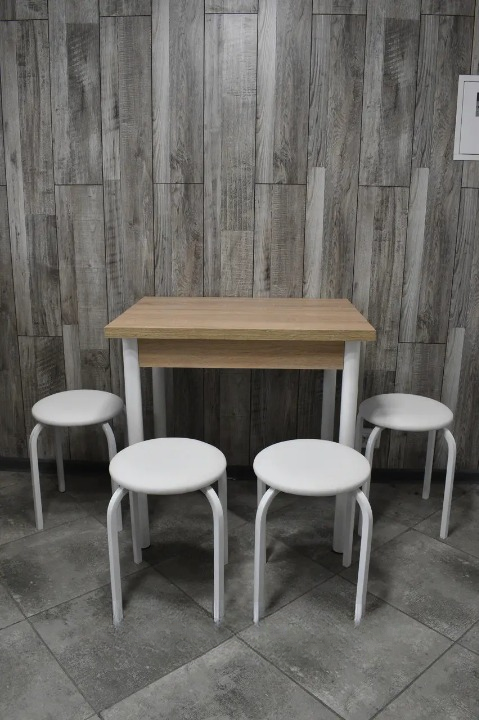 Кухонний комплект Оскар Стандарт стіл розкладний/табурети 4 шт. 60х80х75 см Дуб Молочний (28375235)