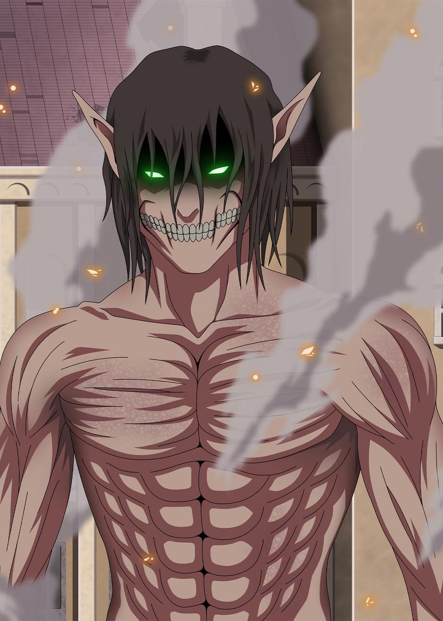 Картина постер Gee! Attack on Titan Атака титанов эрен в облике гиганта 40x60 см AT 09.035