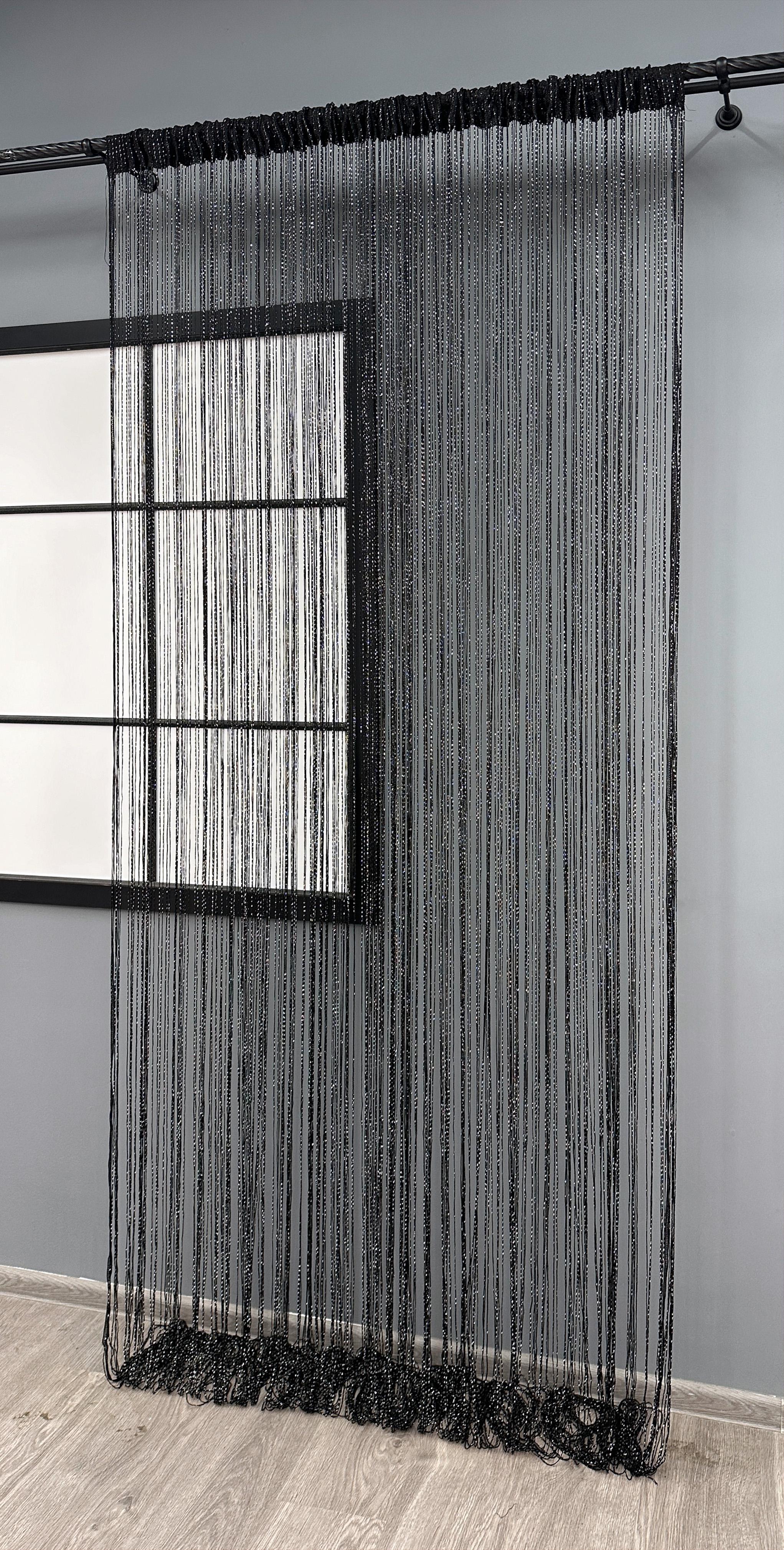 Шторы-нити с люрексом 300х300 см Черный (61-099) - фото 3 Шторы-нити с люрексом 300х300 см Черный (61-099) - фото 3
