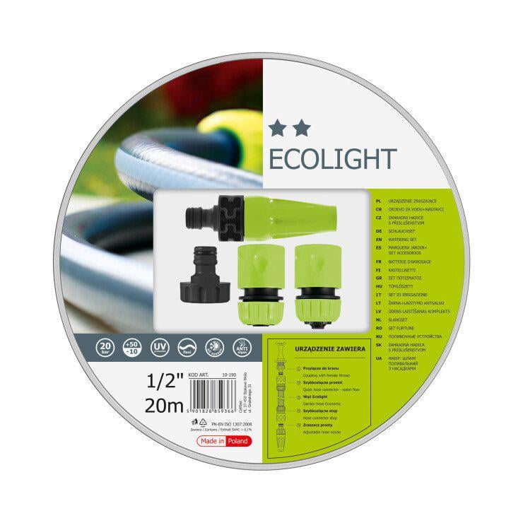 Поливочный набор ECOLIGHT 1/2" 20 м набор фитингов IDEAL