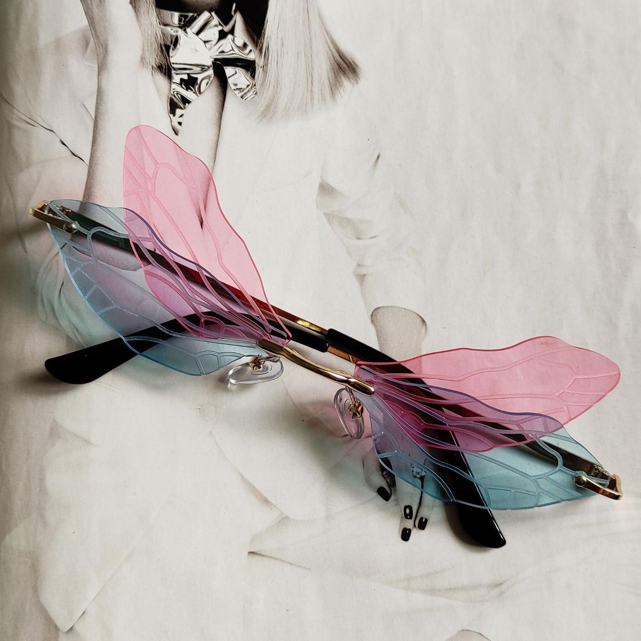 Очки бабочки Розово-бирюзовый