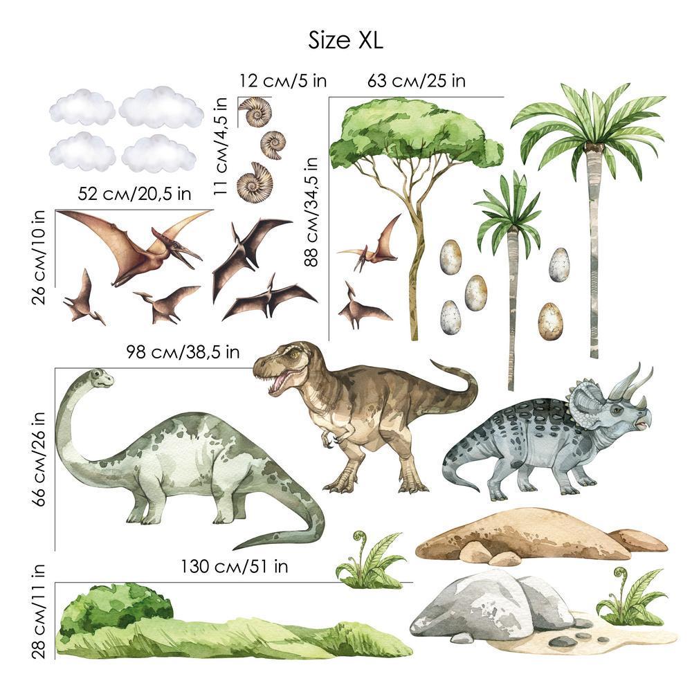 Декоративные наклейки виниловые на стены LIPKO Динозавры Мега XL (682XL) - фото 2