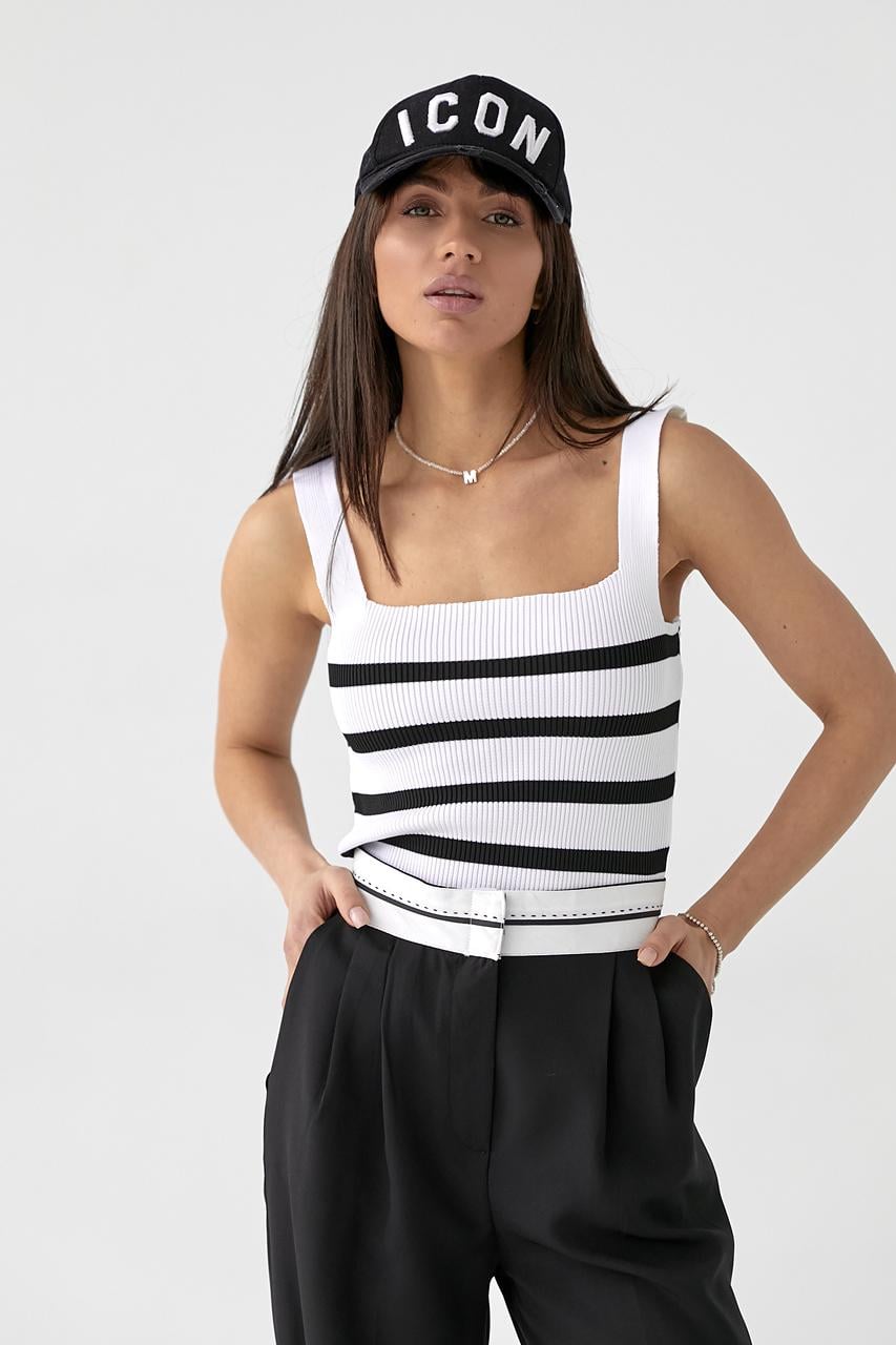 Кроп-топ женский на широких бретелях S Молочный (10056993)