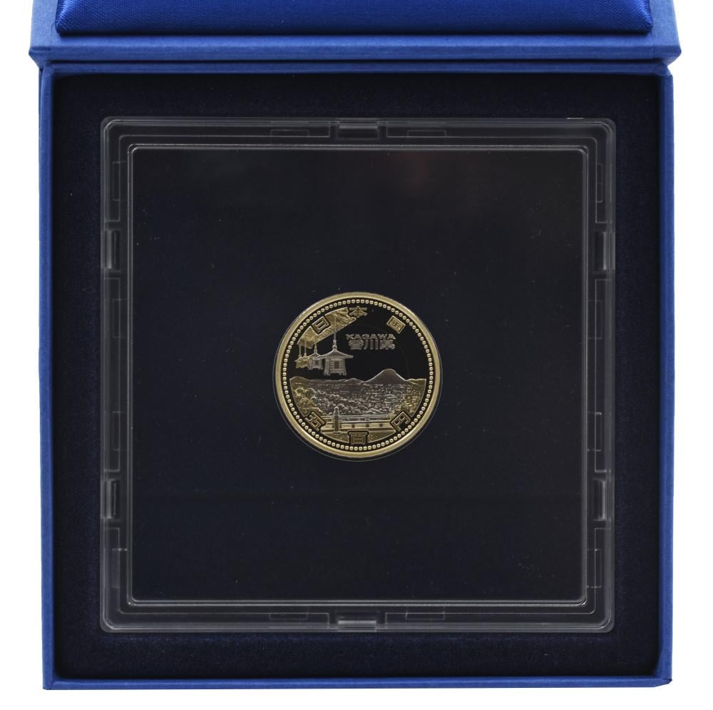 Коллекционная монета Япония 500 иен 2014 биметалл Proof Префектуры Кагава в сувенирной упаковке (М21359)