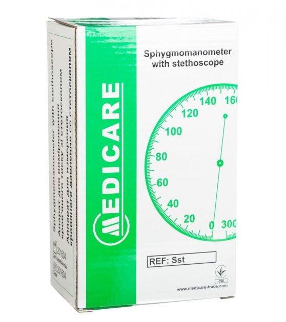 Апарат для вимірювання кров'яного тиску MEDICARE із стетоскопом (НФ-00001511) - фото 2