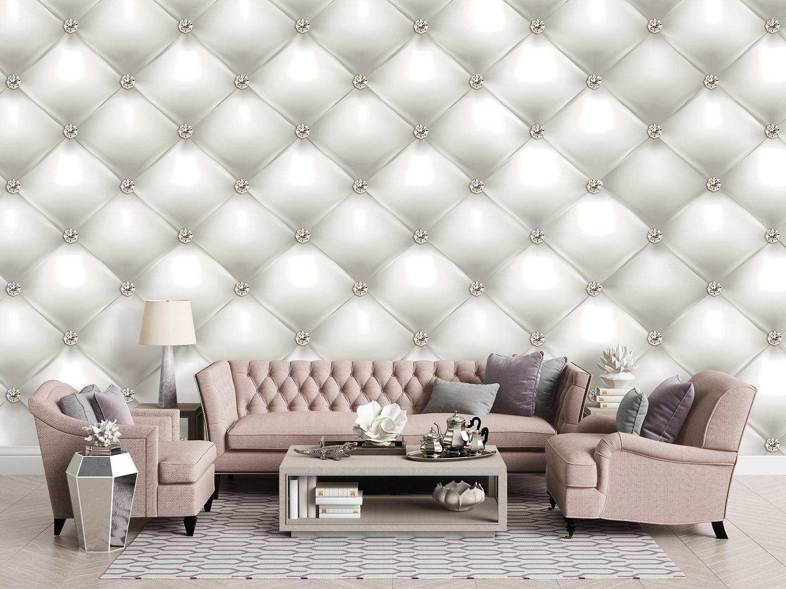 Фотошпалери флізелінові Стегана оббивка зі стразами з клеєм 520х318 см (13749VEXXXXXL)