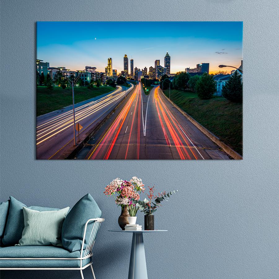 Картина город Огни городских дорог 120x80 см (A705-1)