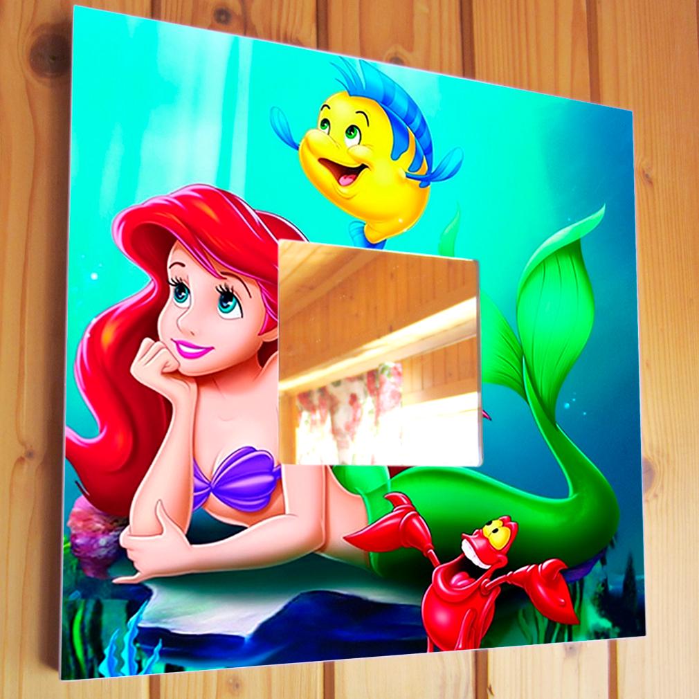 Зеркало декоративное Мультфильм "Русалочка Дисней" 260х260 мм (M03422)