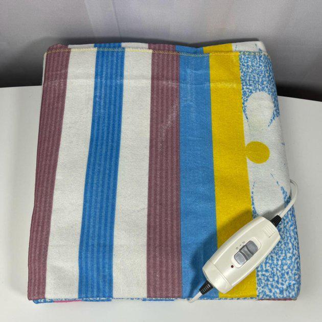 Электропростынь с цветным рисунком LUX 55143 Байка 120x155 см Полоска-ромашка