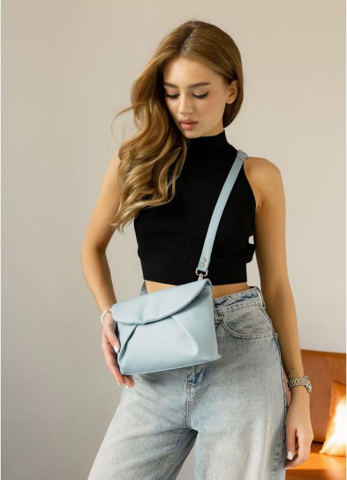 Жіноча сумка крос-боді Sambag з екошкіри Блакитний (1122023417)