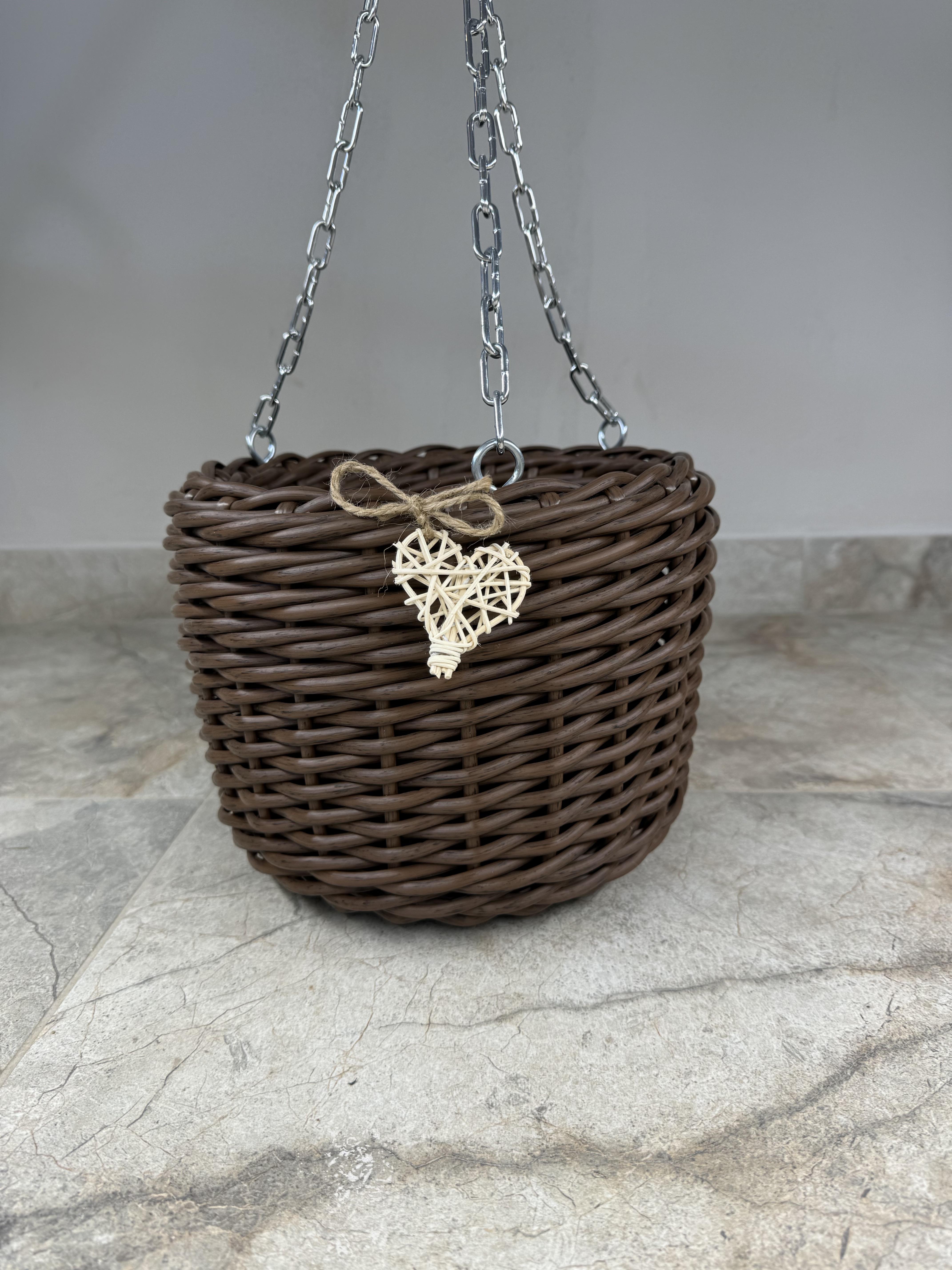 Кашпо підвісне із штучного ротангу ручної роботи 5 л Дерево-темне (327408) - фото 2 Кашпо підвісне із штучного ротангу ручної роботи 5 л Дерево-темне (327408) - фото 2