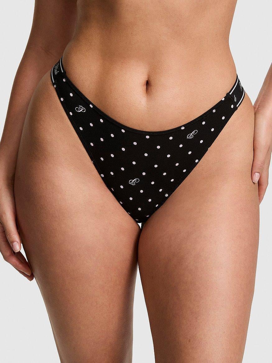 Трусики женские Victoria's Secret Logo Thong M Черный (3181833401)