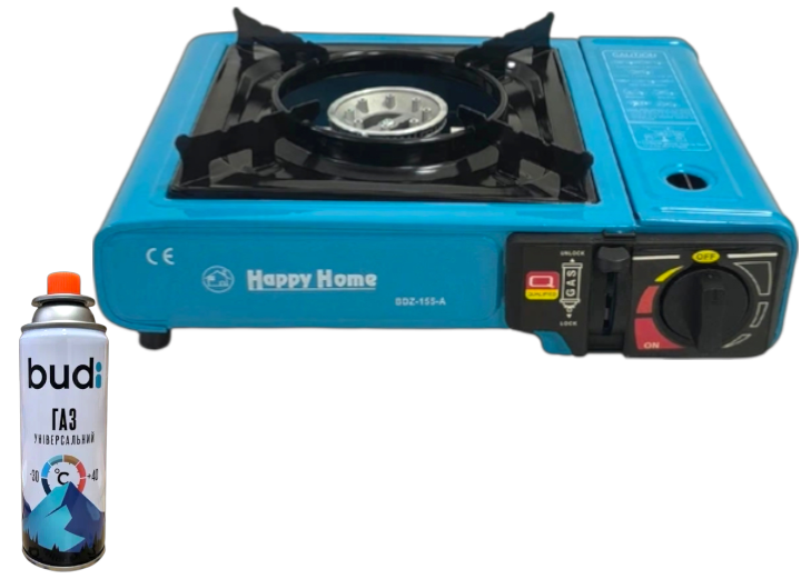 Плита газовая портативная BDZ-155A Happy Home с газовым баллоном 1 шт. (32109731) Плита газовая портативная BDZ-155A Happy Home с газовым баллоном 1 шт. (32109731)