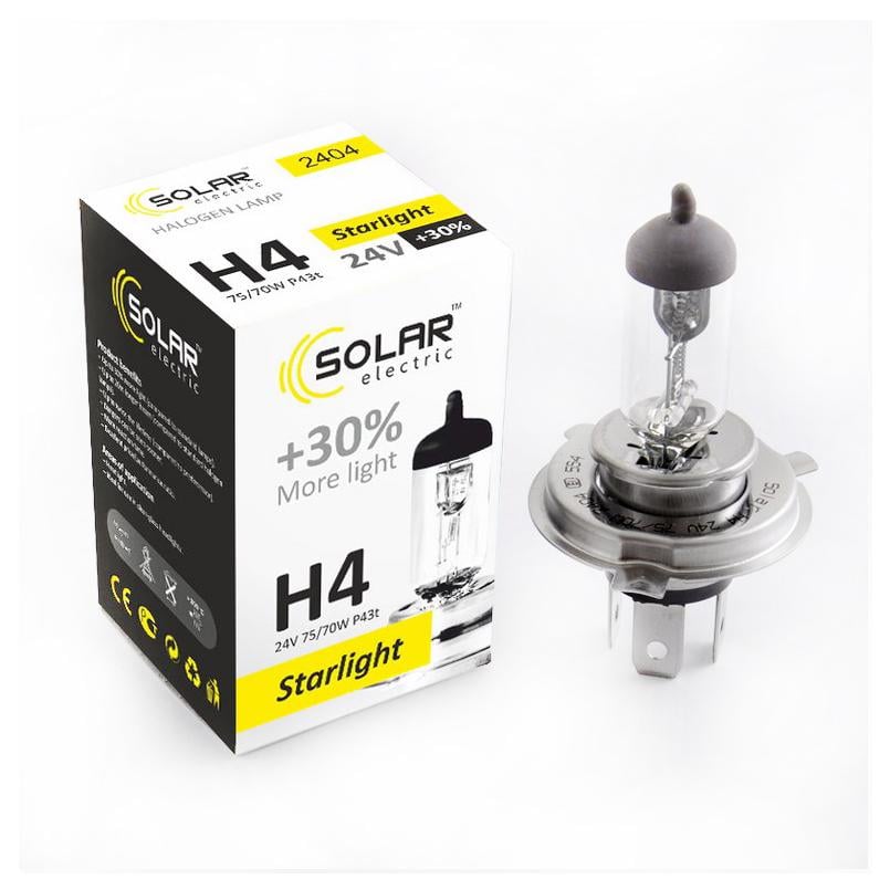 Галогенова лампа Solar H4 +30% 24V 2404