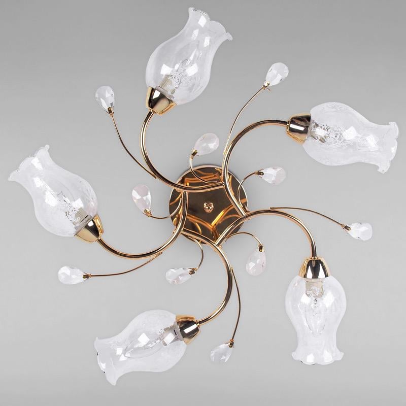 Люстра потолочная Light House ES-16008/5 на пять ламп Золото