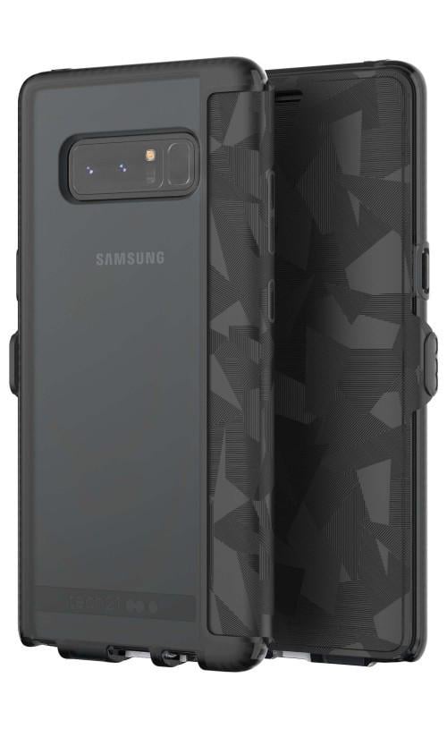 Силиконовый чехол-книжка Tech21 Evo Wallet противоударный с отделением для кредитных карт/прав для Samsung Note 8 Black