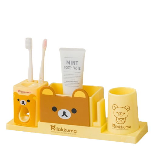 Набір для ванної кімнати Ведмедик стакан для щіток/підставка для пасти Beige (128620) Набір для ванної кімнати Ведмедик стакан для щіток/підставка для пасти Beige (128620)