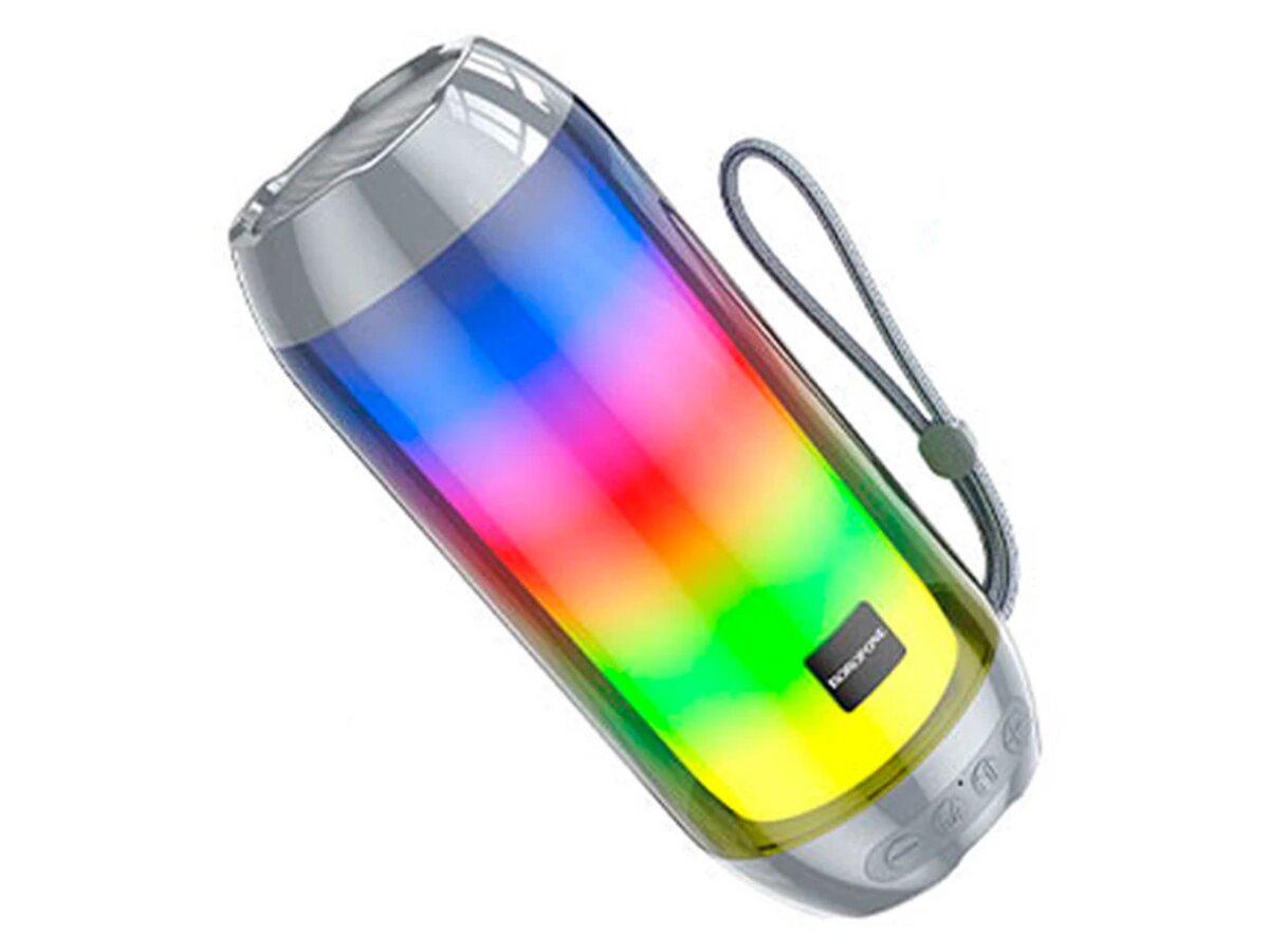 Портативна колонка Borofone BR25 Crazy sound colorful luminous BT speaker 1200 mAh Grey (19100347) - фото 2