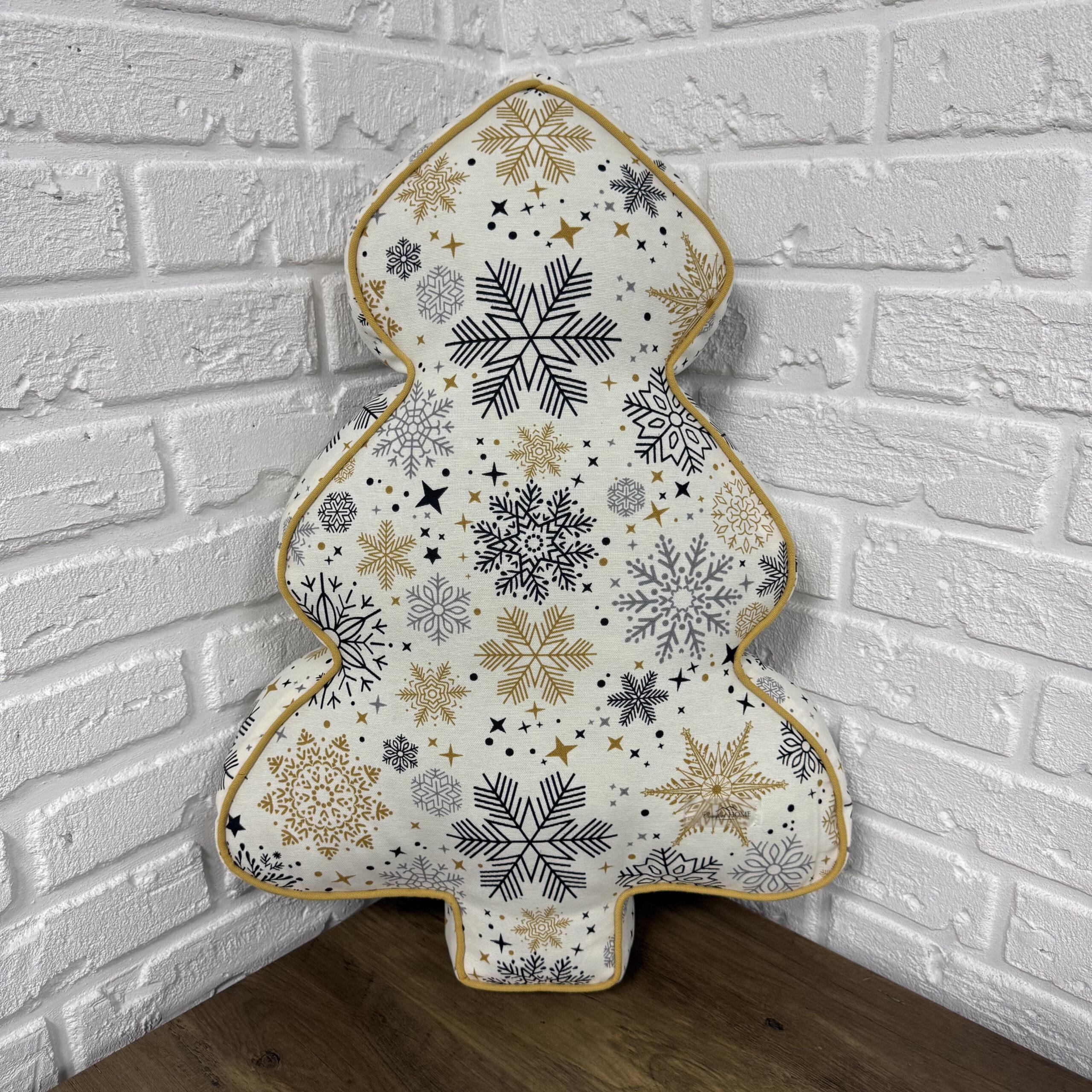 Подушка новогодняя Елка Comfort Home X-mas Golden Snowflakes 45х60 см