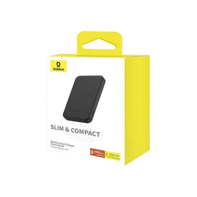 Повербанк BASEUS Magnetic 5000 mAh 20 W з бездротовою зарядкою Qi 15 W Black (P10022107113-00) - фото 11