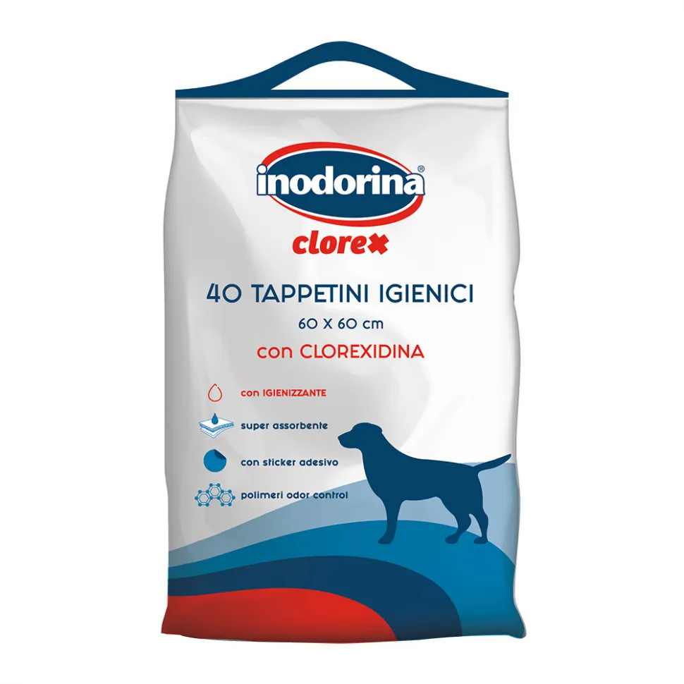 Пеленки с хлоргексидином Inodorina Clorex Tappetini 60х60 см 40 шт.