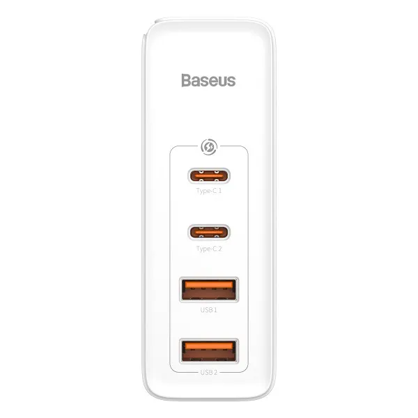 Адаптер BASEUS GaN2 Pro Quick Charger 2 USB/2 Type-C QC/PD 100W 5A White - фото 2