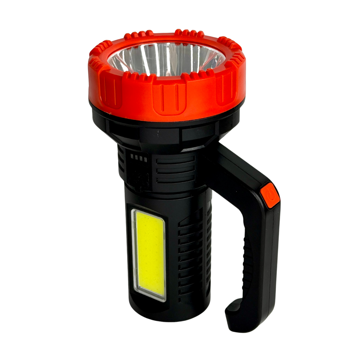 Фонарь ручной аккумуляторный с боковым светом и зарядкой от USB Черно-красный (XS-520)