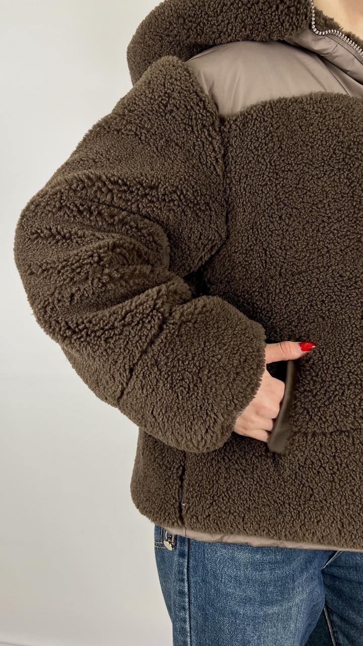 Куртка жіноча зимова р. 46 Коричневий (#9055-06) - фото 2