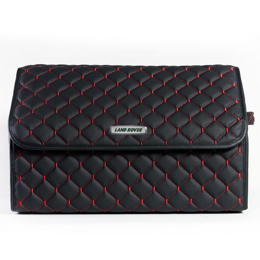 Сумка-органайзер с лого Land Rover в багажник CarsBAG Экокожа 30x50x30 см Черно-красный (acb-1036-1-30х50х30-024)