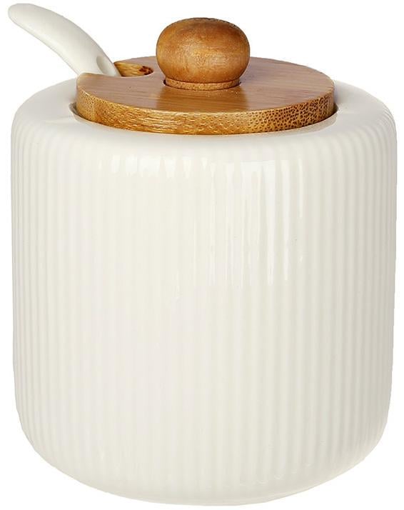 Сахарница Ceram Bamboo Grace с ложкой и деревянной крышкой 8х9 см 200 мл