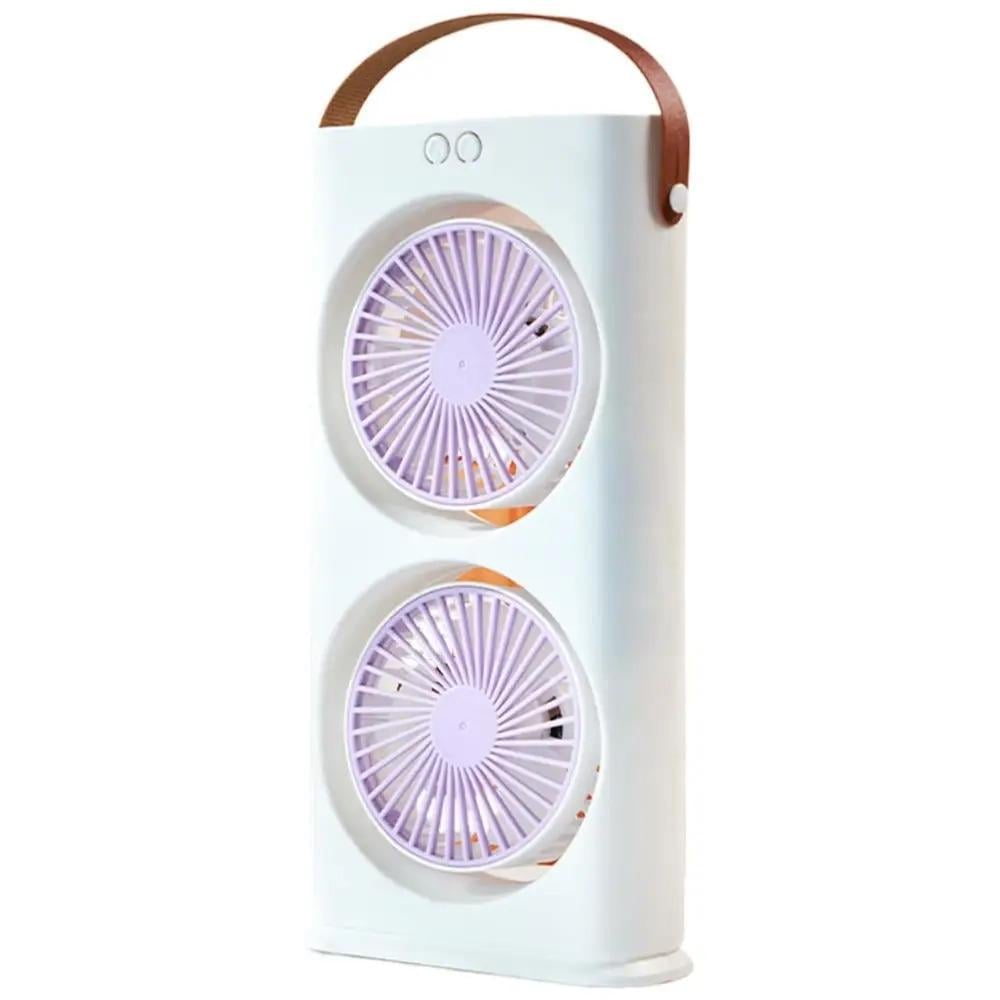 Вентилятор настільний акумуляторний Double-ended Spray Fan 1200 мАг з пультом та LED-підсвічуванням 31×15,5×5,5 см (35973456)