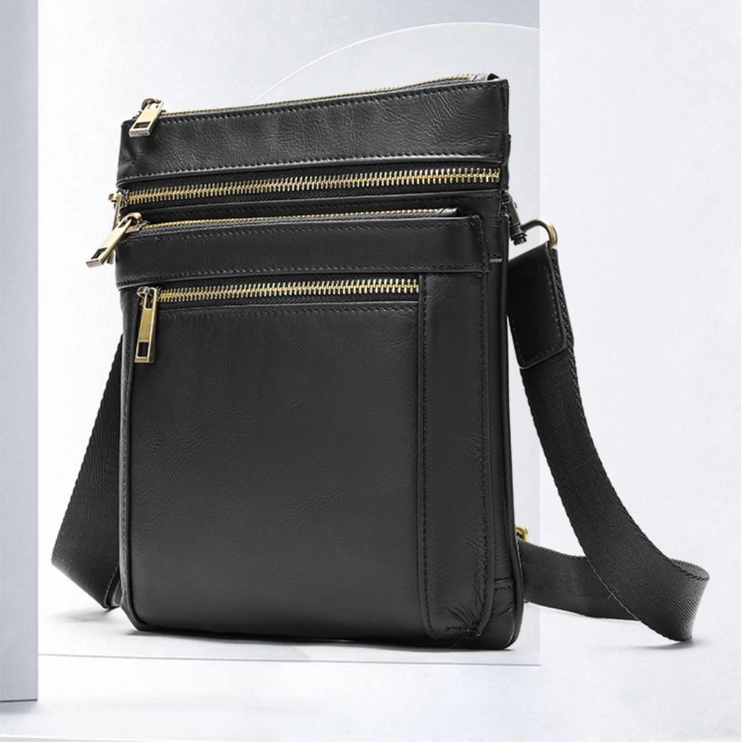 Чоловіча сумка через плече Lorian з натуральної шкіри на одне основне відділення Чорний (LR 256164-black) - фото 7 Чоловіча сумка через плече Lorian з натуральної шкіри на одне основне відділення Чорний (LR 256164-black) - фото 7