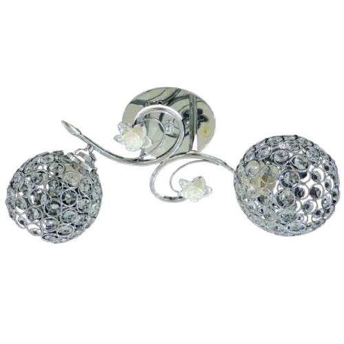 Люстра Sirius на два плафона-шарика под лампу Е27 Хром (Ю 6295/2)