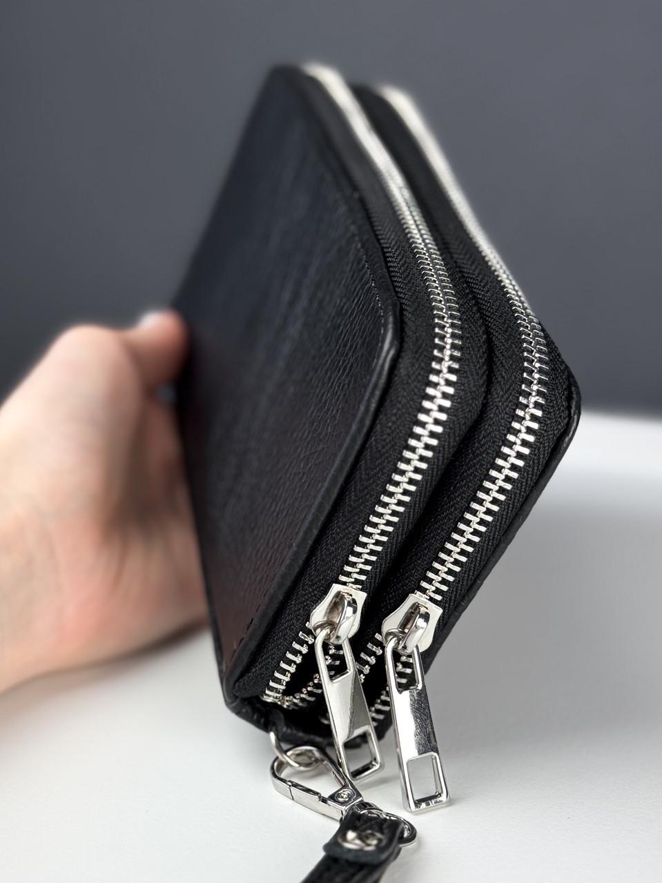 Клатч-гаманець чоловічий із натуральної зернистої шкіри Чорний (2787214675) - фото 7 Клатч-гаманець чоловічий із натуральної зернистої шкіри Чорний (2787214675) - фото 7