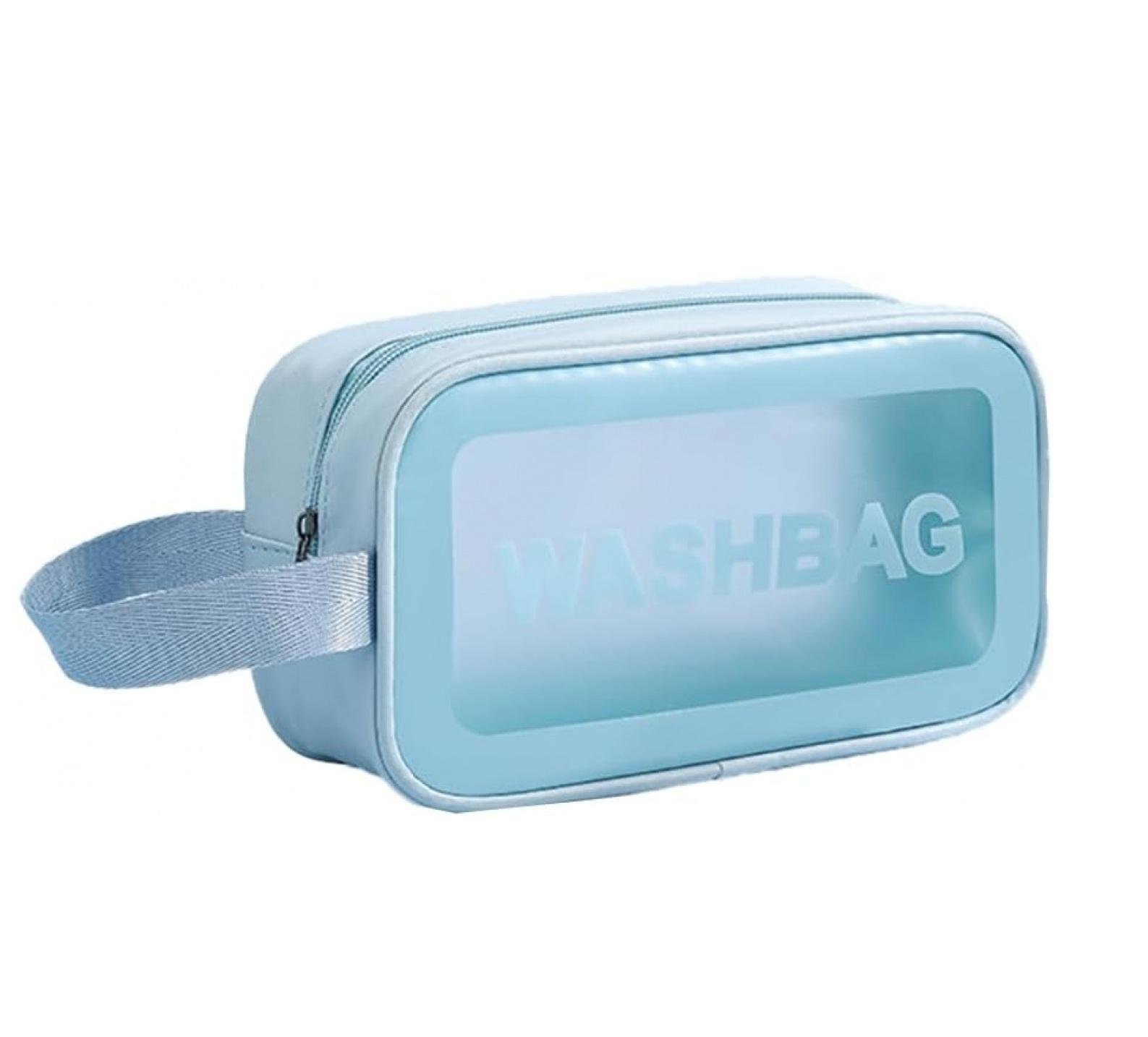Сумка-косметичка прозора Washbag ПВХ 20x12x7 см Blue (128309) Сумка-косметичка прозора Washbag ПВХ 20x12x7 см Blue (128309)