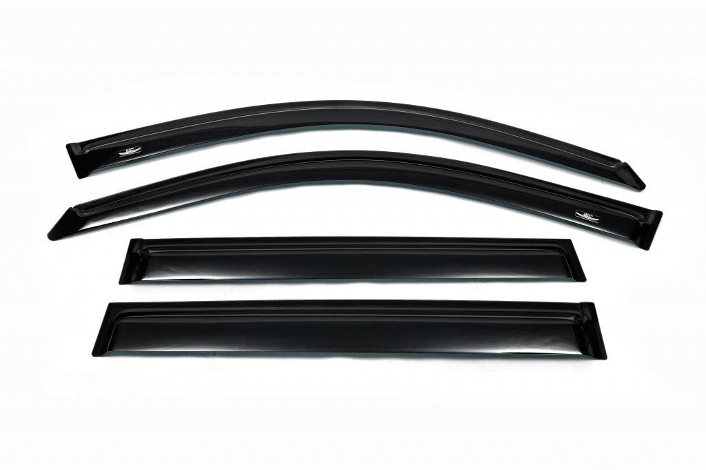 Ветровики HIC для Toyota Land Cruiser Prado 120 поликарбонат Черный