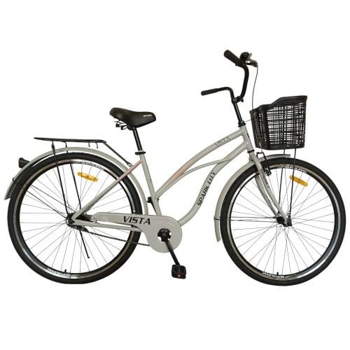 Велосипед Spark CITY VISTA колеса 28" стальная рама 18" с корзиной Светло-серый (000240020)