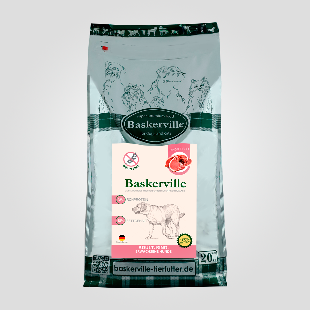 Корм сухой беззерновой для взрослых собак Baskerville Grain Free Dog Beef, 20 кг (20502766) Корм сухой беззерновой для взрослых собак Baskerville Grain Free Dog Beef, 20 кг (20502766)