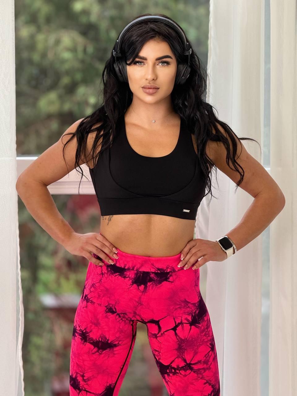 Леггинсы с мраморным принтом S Красный/Черный (HX0180000S) - фото 6 Леггинсы с мраморным принтом S Красный/Черный (HX0180000S) - фото 6