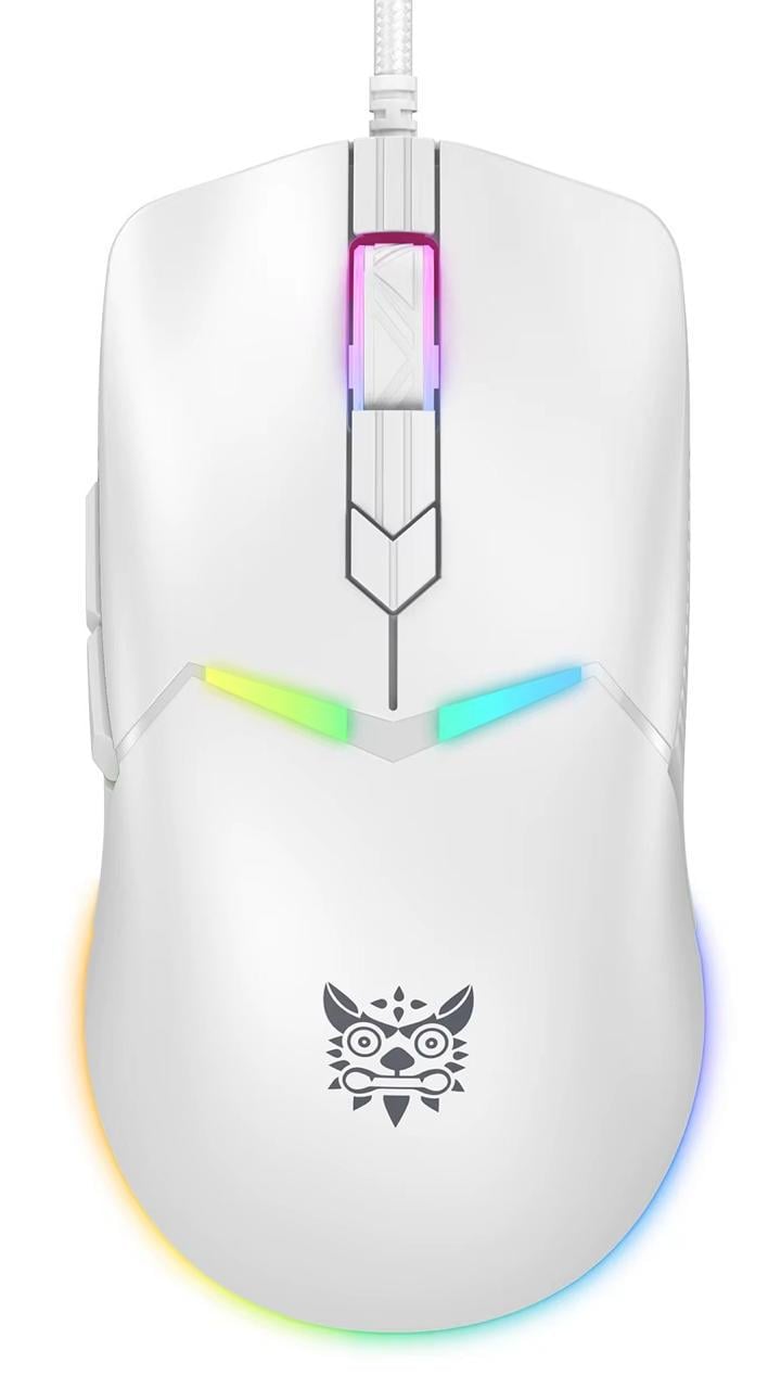 Мышка игровая проводная Onikuma с RGB подсветкой и 6400 DPI Белый (78477)