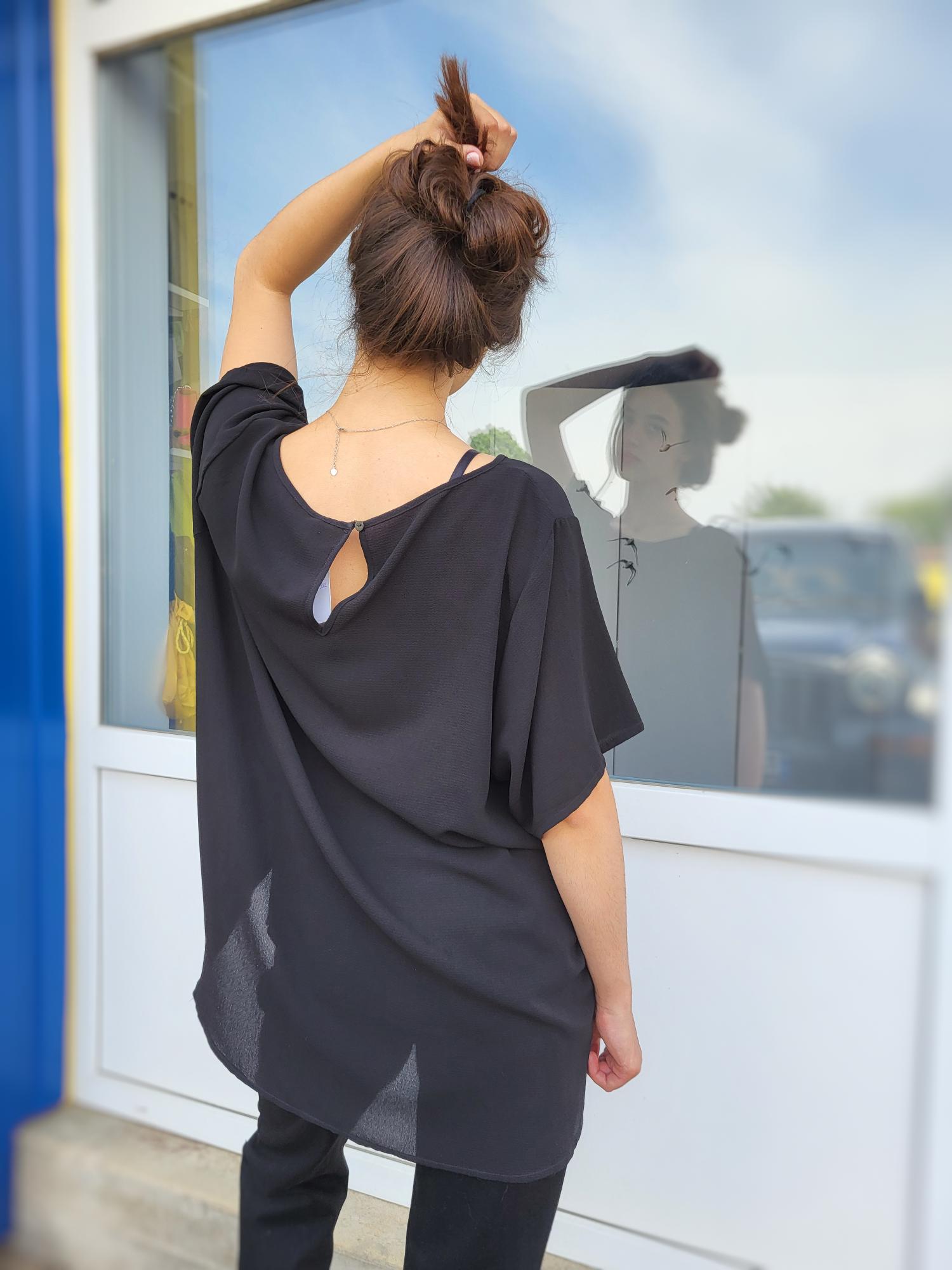 Блузка женская Only 12875 Oversize 3XL Черный - фото 5