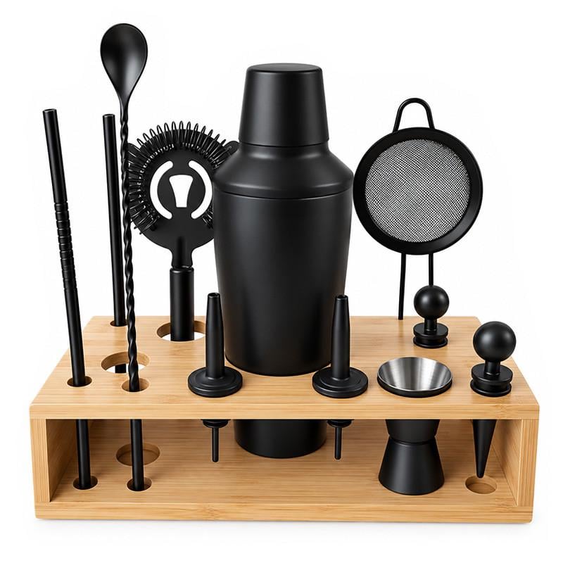Набор для бара Lesko KM-TZS60-1 инвентарь из нержавеющей стали Black (37989947)